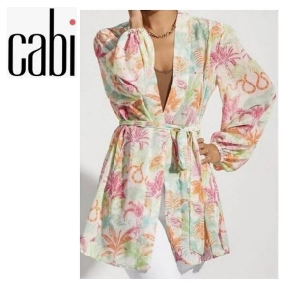 Cabi Sunset Kimono Sheer, Multicolor Sheer Wrap  Size S *Brand New* - Picture 7 of 7